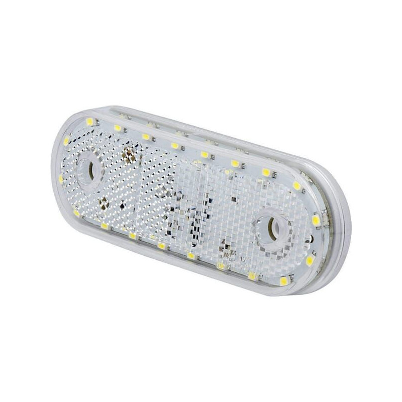 Lampa obrysowa LED, prostokątna, 12/24V biała, przykręcana Waś