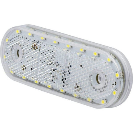 Lampa obrysowa LED, prostokątna, 12/24V biała, przykręcana Waś