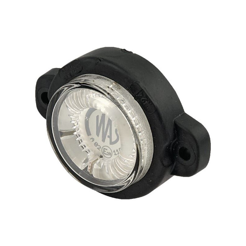 Lampa obrysowa LED, cytryna, 12/24V biała/przezroczysta, przykręcana Waś