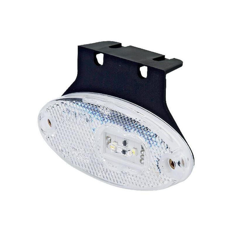 Lampa obrysowa LED, owalna, 12/24V przezroczysta, przykręcana Waś