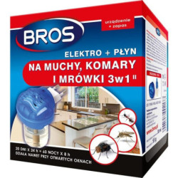 Elektrofumigator z płynem na muchy, komary i mrówki, Bros