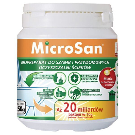 Preparat do szamb i oczyszczalni ściekow MicroSan, 250 g