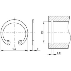 Pierścień osadczy wewnętrzny 160x4 mm DIN472 Kramp