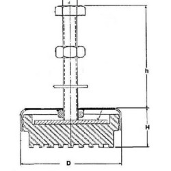 Łącznik gumowy CAM, 90 x 49, M16, 600-900 kg