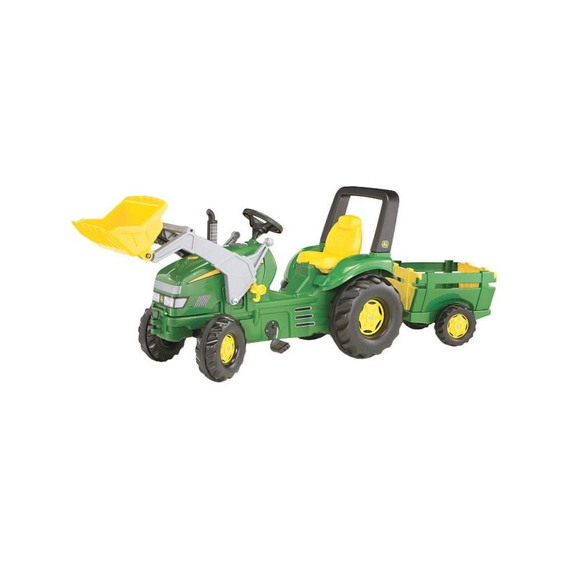 Traktor z napędem na pedały z ładowaczem i przyczepą John Deere, wiek 3 lat Rolly Toys