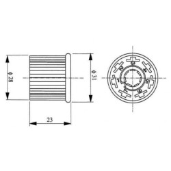 Przełącznik przyciskowy, Auto Vibration, okrągły, żółty