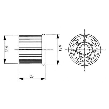 Przełącznik przyciskowy, Auto Vibration, okrągły, żółty