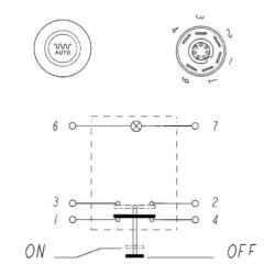 Przełącznik przyciskowy, Auto Vibration, okrągły, żółty