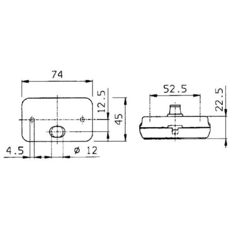 Lampa obrysowa prostokątna 12/24V biała przykręcana 74x22.5x45 mm Jokon