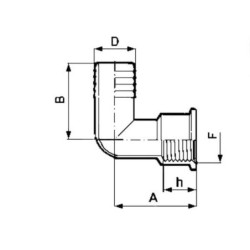 "Przyłącze węża 90° gwint wew. Arag, 22 mm 3/4"""