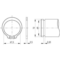 Pierścień osadczy zewnętrzny 72x2.5 mm DIN471 Kramp