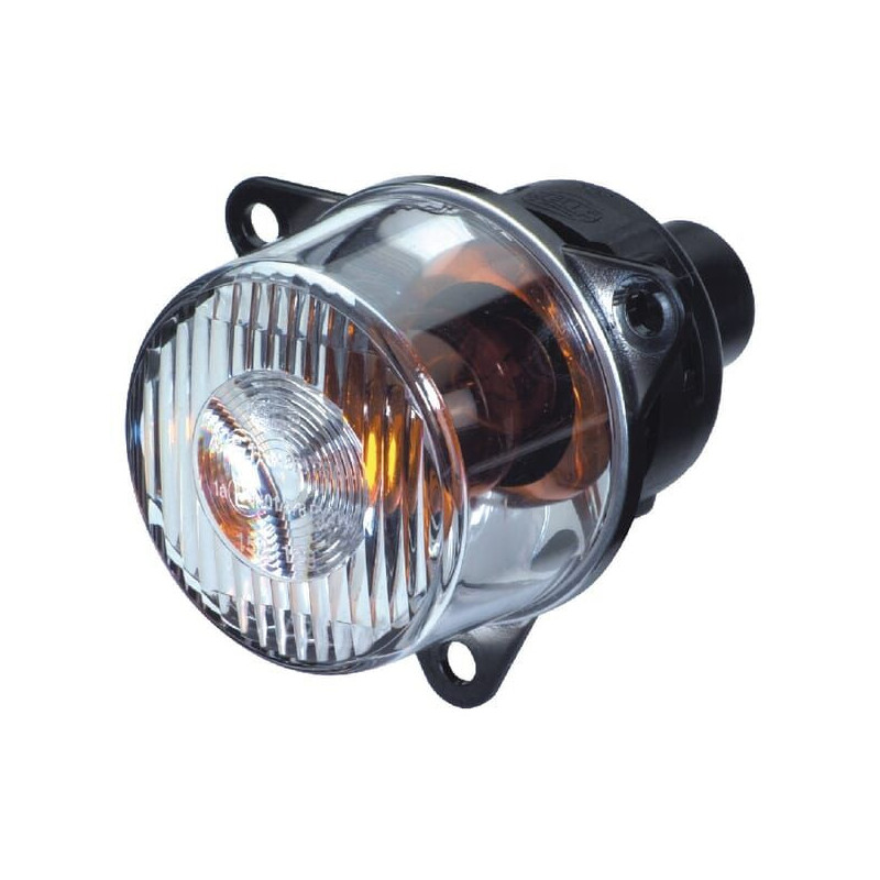 Lampa kierunkowskazu, 21W okrągła 12/24V pomarańczowa/przezroczysta Ø 55 mm Hella