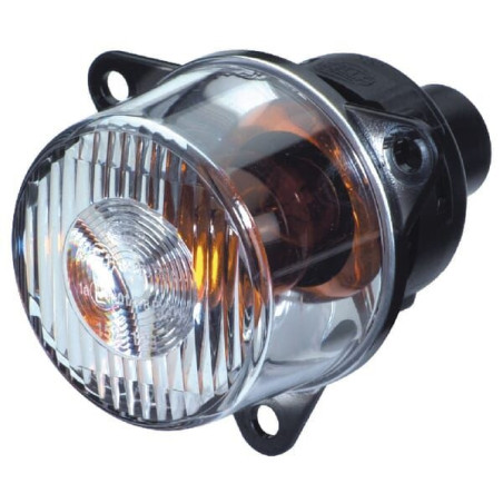 Lampa kierunkowskazu, 21W okrągła 12/24V pomarańczowa/przezroczysta Ø 55 mm Hella