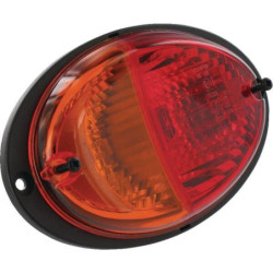 Lampa zespolona tylna, lewa okrągła 12/24V czerwona/pomarańczowa przykręcana z wtyczką Deutsch Hella