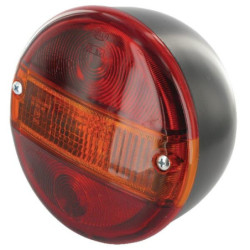 Lampa tylna zespolona, okrągła 12/24V pomarańczowa/czerwona przykręcana Ø 140 mm Hella