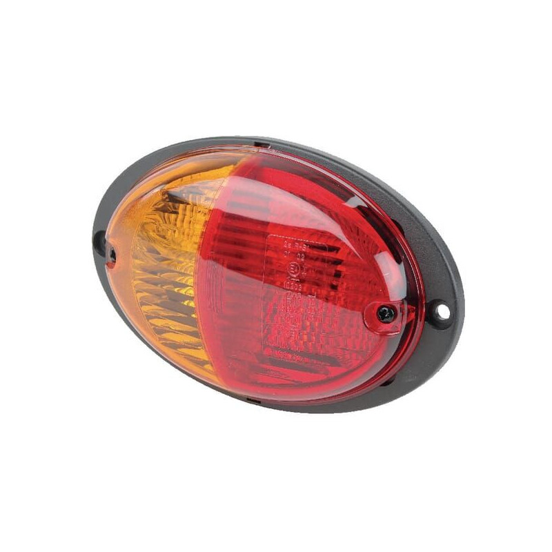 Lampa zespolona tylna, owalna 12/24V czerwona/pomarańczowa przykręcana z wtyczką Deutsch Hella