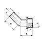 "Przyłącze węża 45° gwint zew. Arag, 30 mm 11/4"""