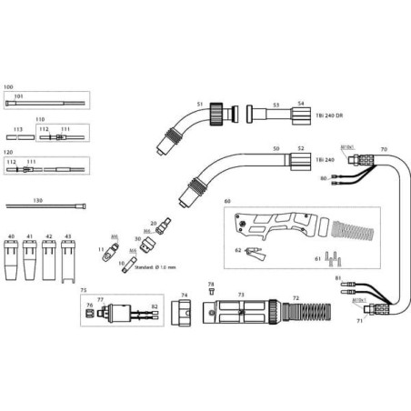 Palnik spawalniczy TBi240 Expert Mini 3m