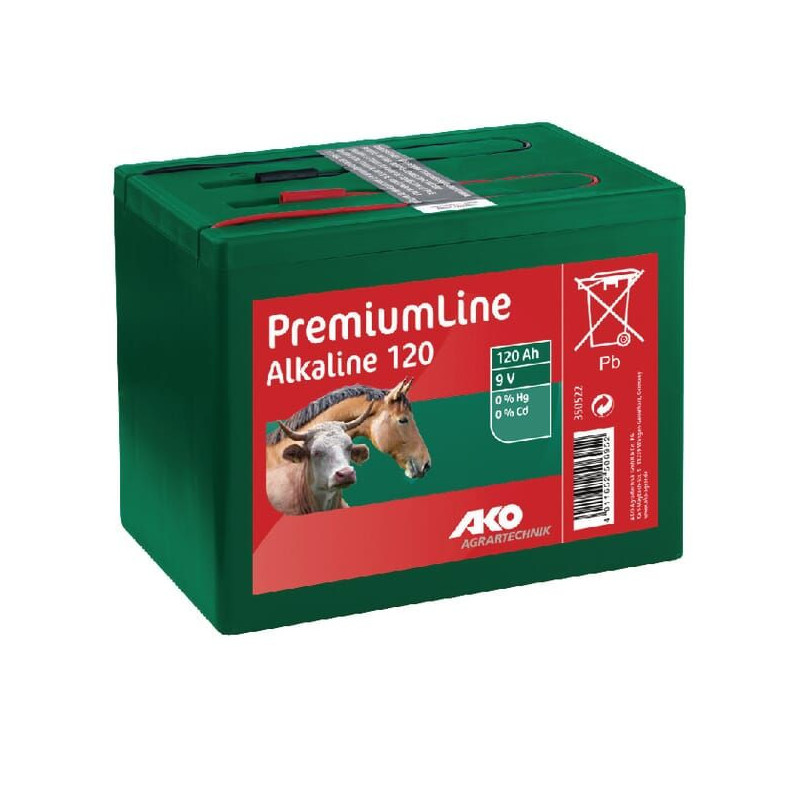 Bateria alkaliczna do elektryzatora 9V, 120Ah mała AKO