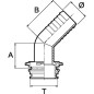 Przyłącze węża T4F 45° 20 mm