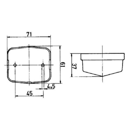 Lampa obrysowa kwadratowa 12/24V czerwona/biała przykręcana 71x37x61 mm Jokon