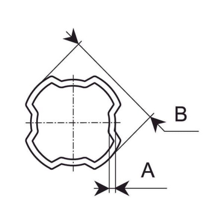 Rura profilowana wewnętrzna czterokątna S5 Ø wew. 35.8 Ø zew. 44.2x4.2 mm L=1 m Bondioli&Pavesi