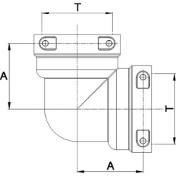 Kolano 90° T9F/T9F