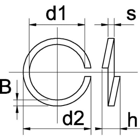 "Podkładka sprężysta blokująca Ø 11.11x18.2x2.2 mm Ø 7/16""x5/7"", stal ocynk DIN 127b Kramp"