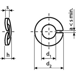 Podkładka sprężysta blokująca M8x14.8x1.6 mm, stal szlachetna A4 DIN128a Kramp