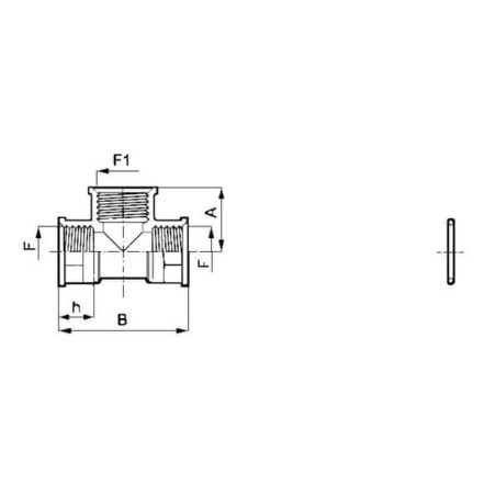 "Trójnik gwint wew. Arag, 2 x 3/4 + 1 x 1/2"""