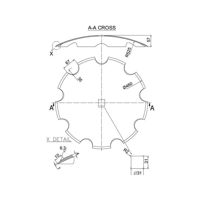 Talerz uzębiony 460x4.0 mm