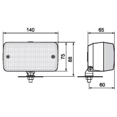 Lampa przeciwmgielna, prostokątna, 12/24V przykręcana Wesem