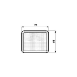 Lampa obrysowa kwadratowa, 12/24V biała, przykręcana Promot