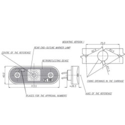 Lampa obrysowa LED, 230 tylna 12/24V