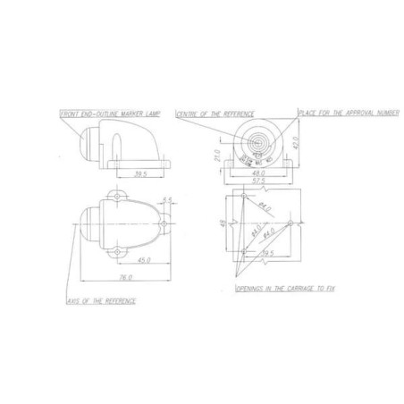 Lampa obrysowa LED, okrągła, 12/24V biała, przykręcana Waś