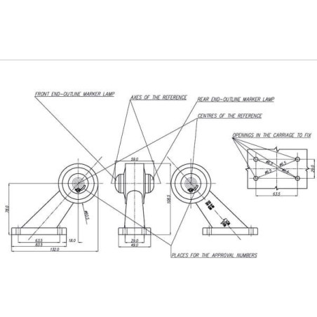 Lampa obrysowa LED, prawa, 12/24V przezroczysta, przykręcana Waś