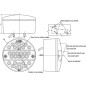 Lampa tylna zespolona LED, okrągła, Ø 142 mm 12/24V pomarańczowa/czerwona, przykręcana Waś