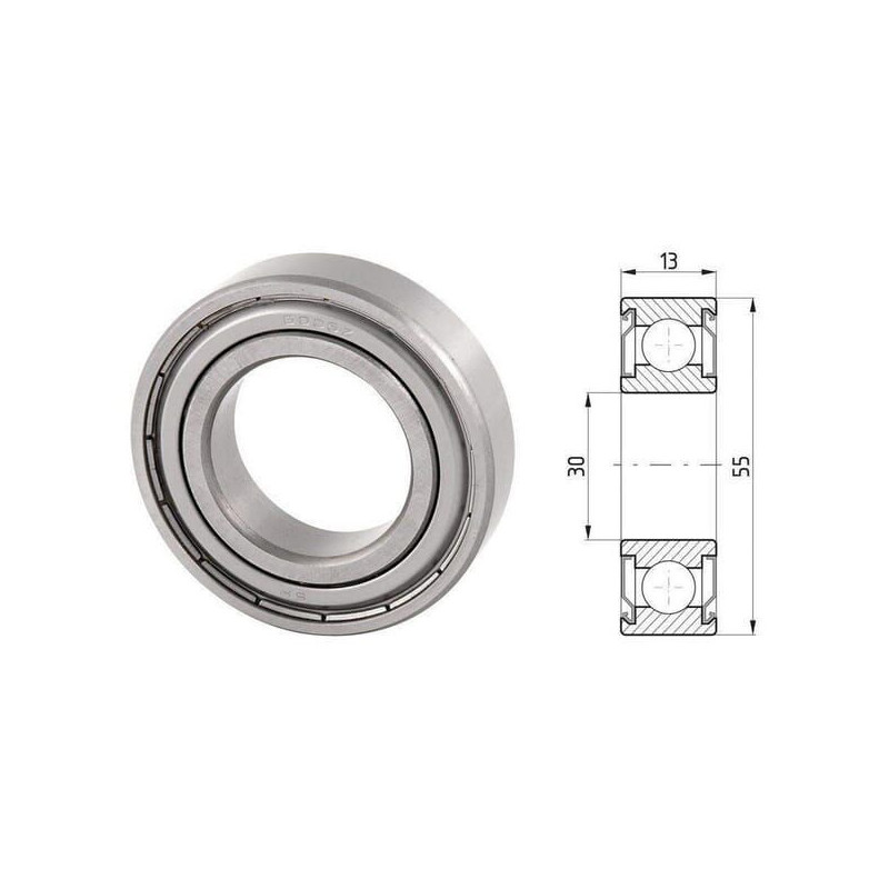 Łożysko kulkowe zwykłe 30x55x13 mm