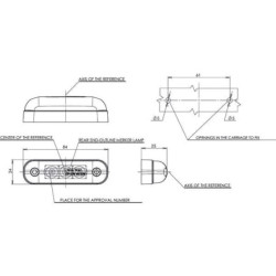 Lampa obrysowa LED, prostokątna, 12/24V przezroczysta, przykręcana Waś