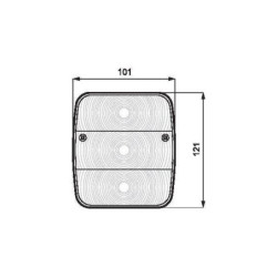 Lampa tylna zespolona, kwadratowa, 12/24V pomarańczowa/czerwona, przykręcana Waś