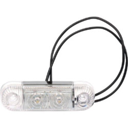 Lampa obrysowa LED, prostokątna, 12/24V biała, przykręcana Waś