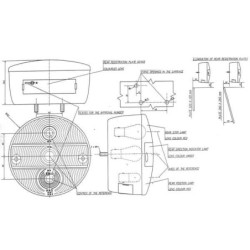 Lampa tylna zespolona, lewa, okrągła, Ø 142 mm pomarańczowa/czerwona, przykręcana Waś