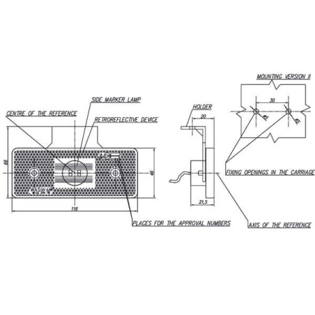 Lampa pozycyjna/obrysowa LED, 101Z boczna 12/24V