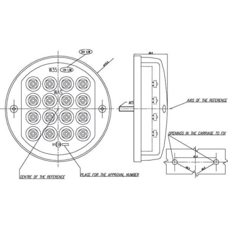 Lampa stop, LED, 177, 24 V