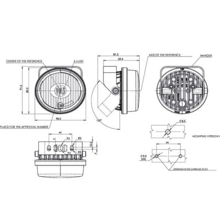 Lampa robocza, LED, 562, 12 V - 24 V, światło rozproszone