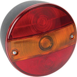 Lampa tylna zespolona, okrągła 12/24V pomarańczowa/czerwona przykręcana Ø 142 mm HERTH+BUSS