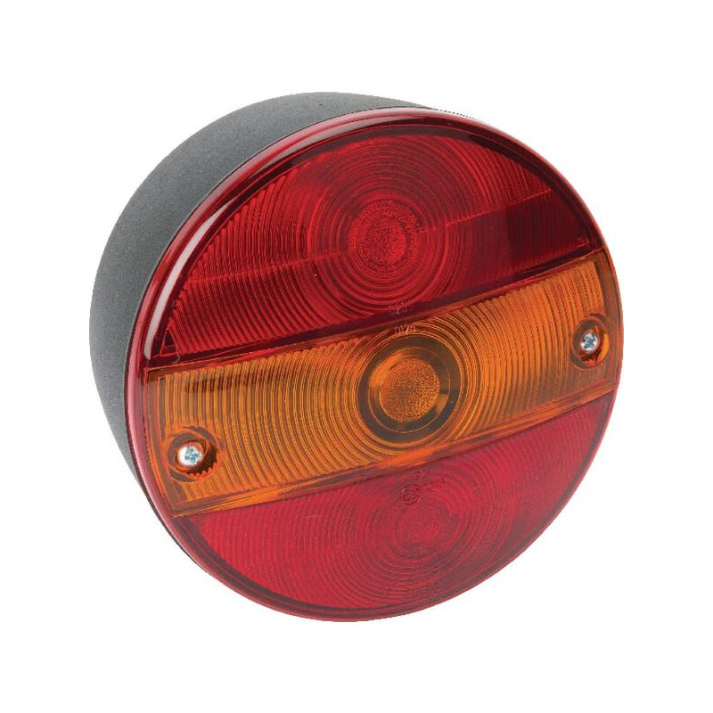 Lampa tylna zespolona, okrągła 12/24V pomarańczowa/czerwona przykręcana Ø 142 mm HERTH+BUSS