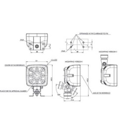 Lampa robocza LED, kwadratowa, 1750 lm 12/35V przezroczysta 12 LED Waś