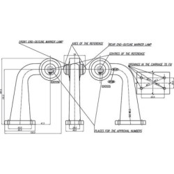 Lampa obrysowa LED, prawa, 12/24V czerwona/przezroczysta, przykręcana Waś