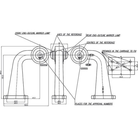 Lampa obrysowa LED, prawa, 12/24V czerwona/przezroczysta, przykręcana Waś